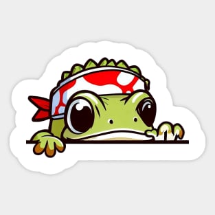 Sneaky japanese gecko frog so cute Sticker